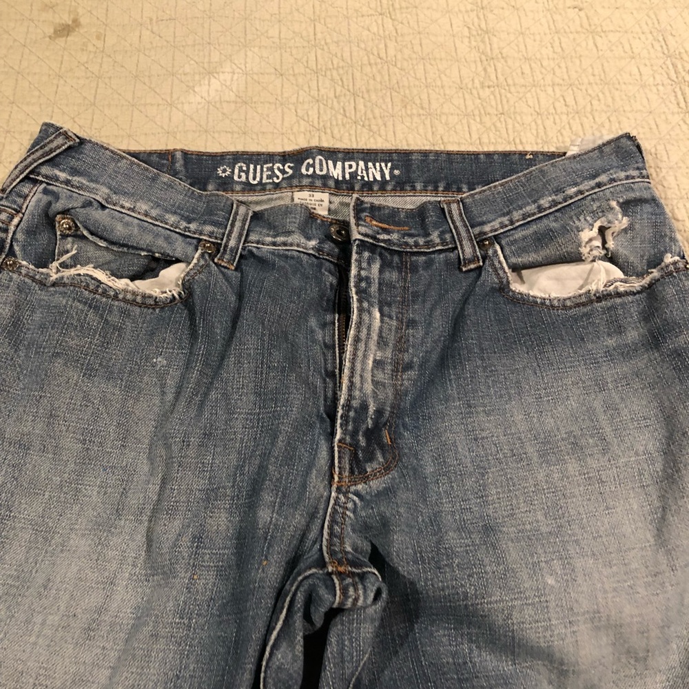 Distressed guess jeans